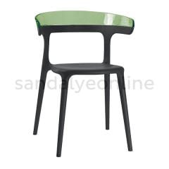 Pidri Plastic Cafeteria Chair Black-Green