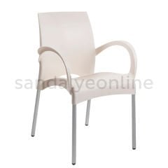 Vital Armrest Plastic Waiting Chair Beige