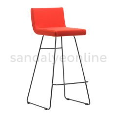 Fuchia Metal Leged Waiting Bar Stool Red