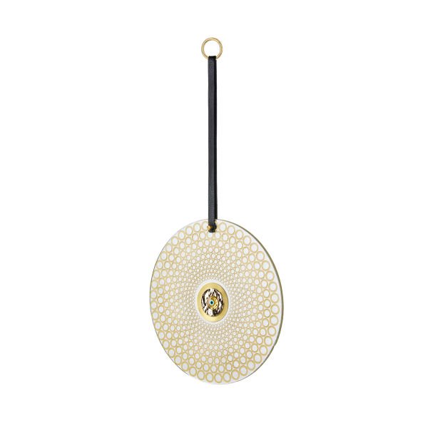 Deri Askılı Cam Nazarlık  [GOLD-25cm]