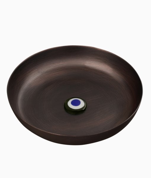 Bakır Hamam Tası[ Yeşil/Kobalt-17cm]