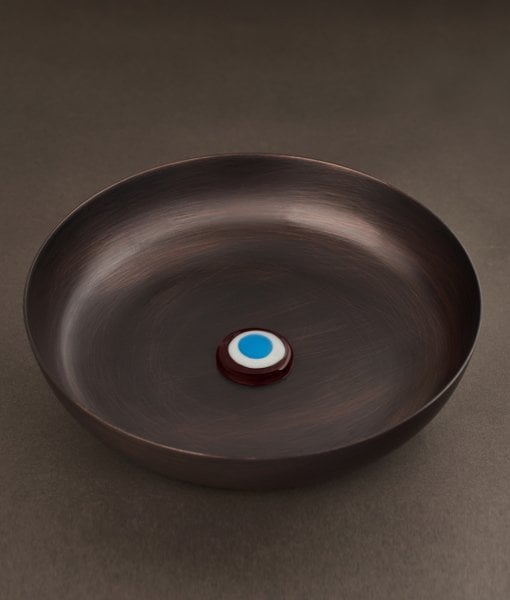 Bakır Hamam Tası [Kırmızı/Turkuaz-17cm]