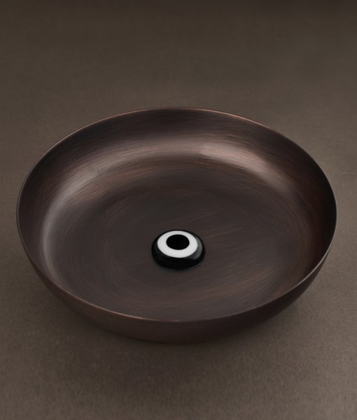 Bakır Hamam Tası [Siyah/Beyaz-17cm]