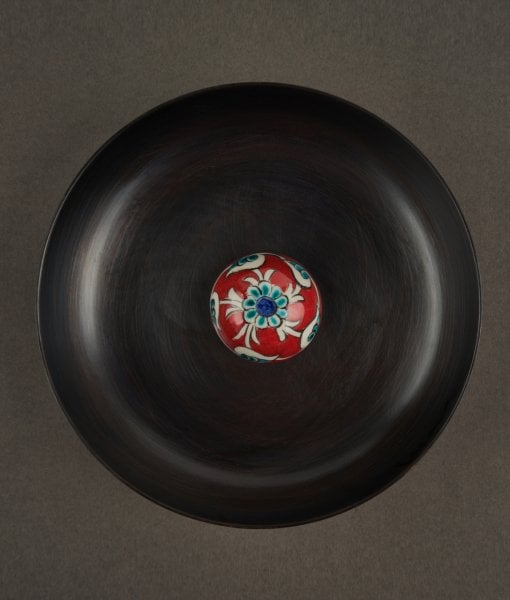 KUBBELİ Bakır Hamam Tası [Çini Kubbe Dekor No:1-17cm]