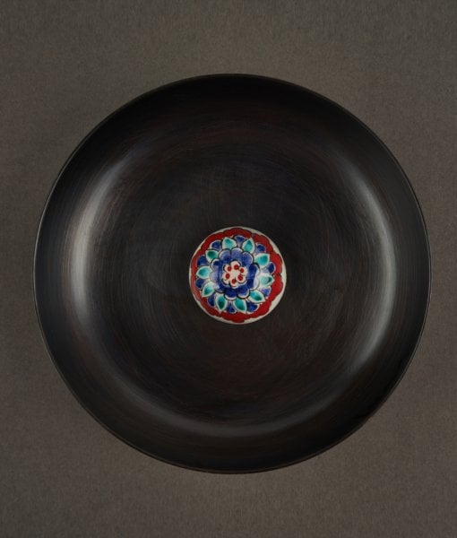 KUBBELİ Bakır Hamam Tası [Çini Kubbe Dekor No:2-17cm]
