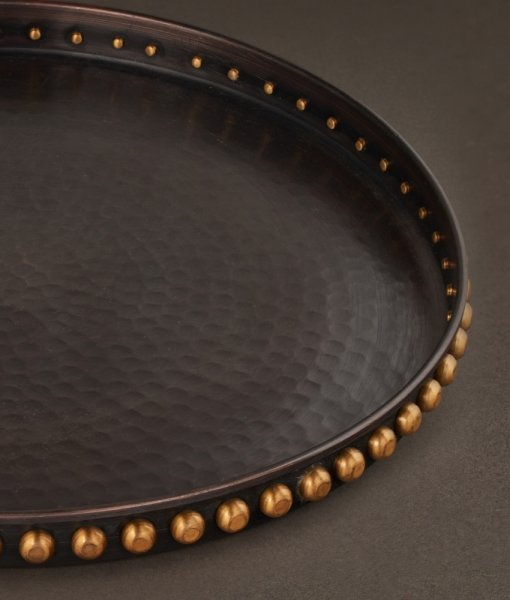 TOPUZLU Bakır Tepsi [28 cm]