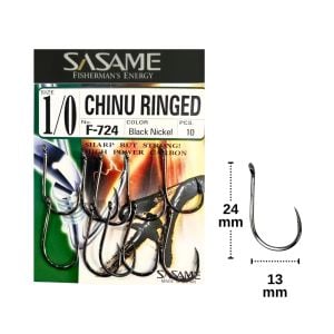 Sasame F-724 No:1/0 Chinu Ringed Olta İğnesi 10 Adet