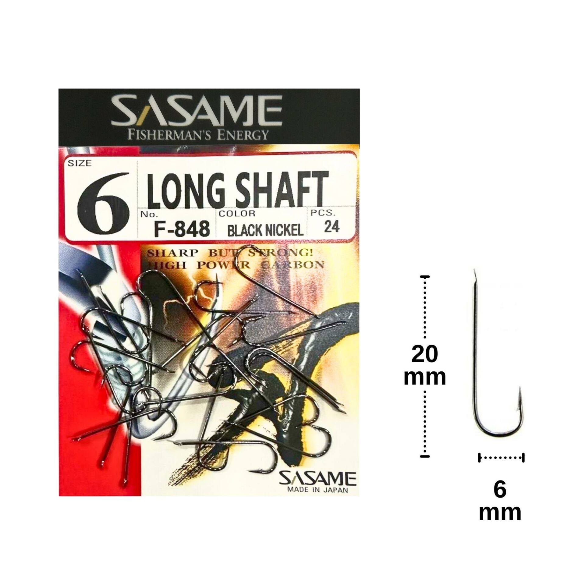 Sasame F-848 No:6 Long Shaft Olta İğnesi 24 Adet