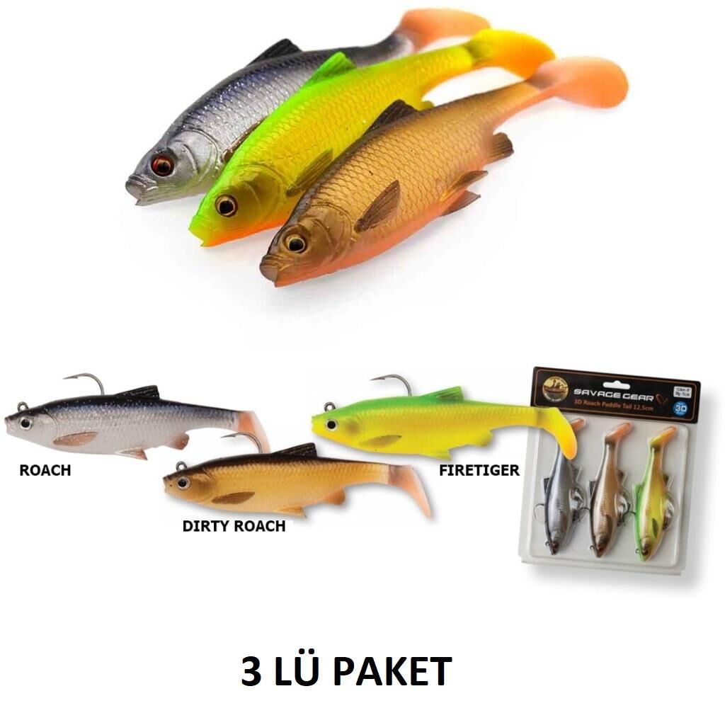 Savage gear 3D Roach 10cm 18gr 3 Adet Kit Suni Yem