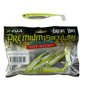 Ryuji Real Fish 8cm 2gr LRF Silikon Yem (5 li Paket) Lemon