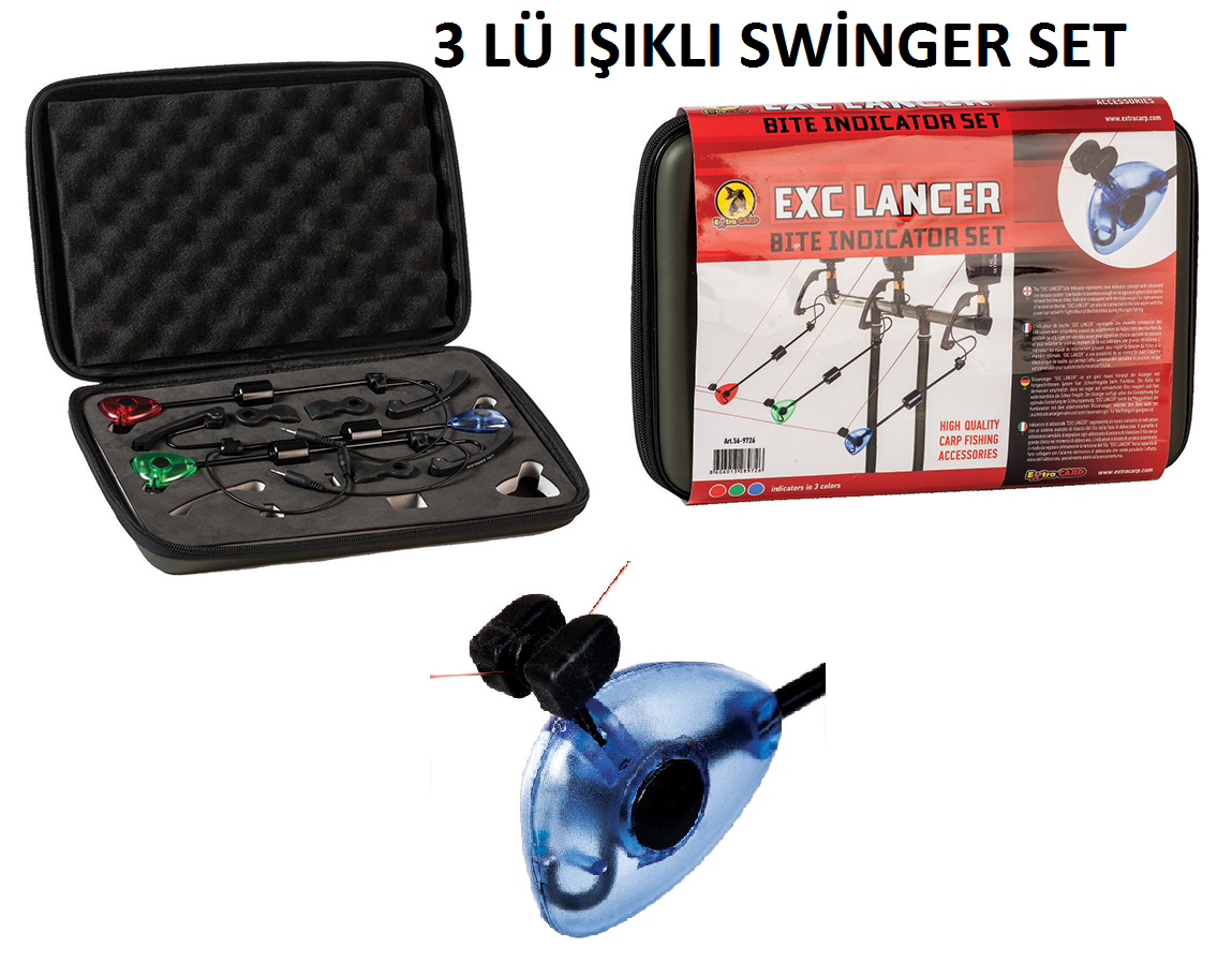 Extra Carp Bite İndicator Işıklı Swınger Set 3 lü