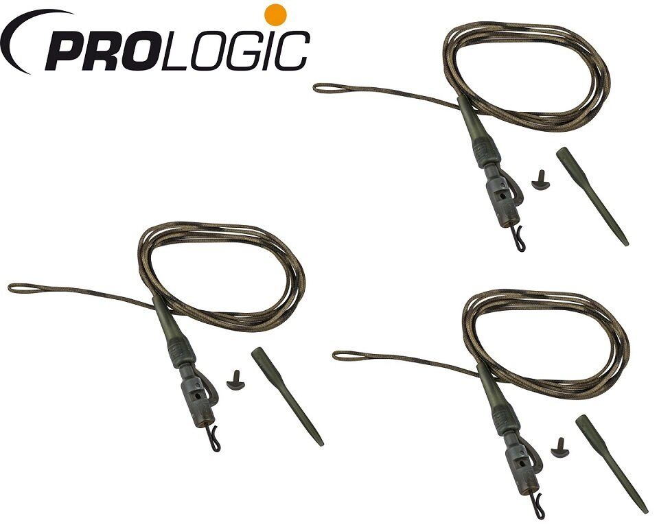 Prologic Safety Clip QC Swivel Hollow Leader 80cm 45lbs 3 Adet