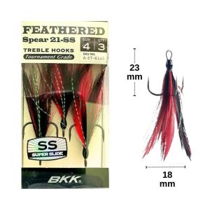 BKK Feathered Spear 21-SS No:4 Üçlü Olta İğnesi 3 Adet