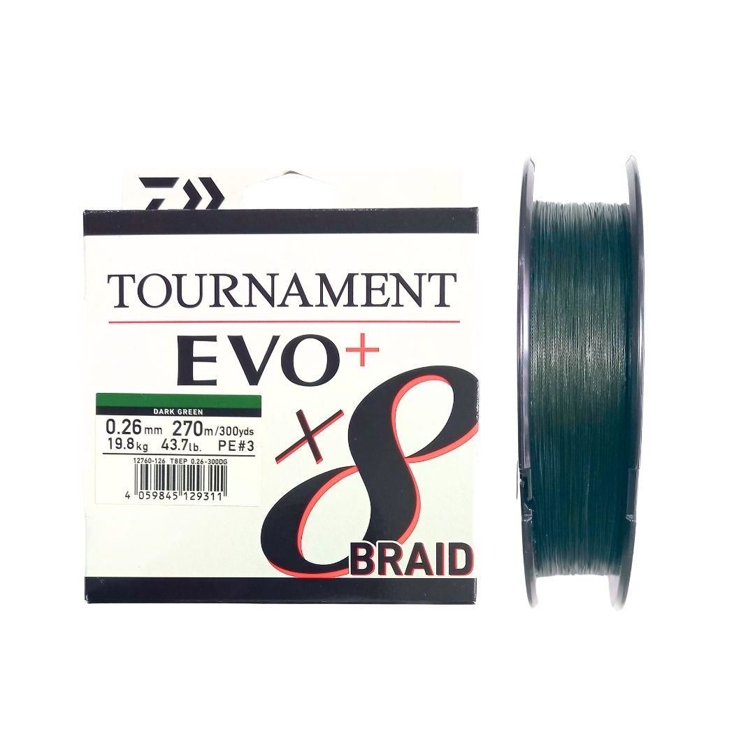 Daiwa Tournament EVO+ 270m 0.26mm 8X Dark Green İp Misina