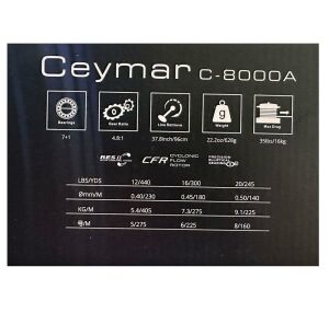 Okuma Ceymar C-8000A Dark Grey 7+1BB Olta Makinesi