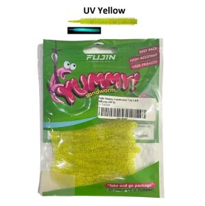 Fujin Yummy Sandworm 7cm LRF Silikonu (20'li) UV Yellow