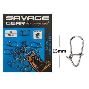 Savage Gear Salt Round Snaps Klips No: M 15 Adet