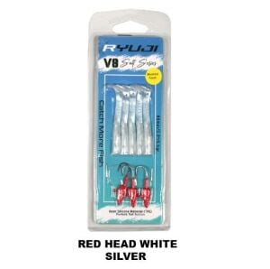 Ryuji V8 8cm 5.5gr Silikon Yem (3+5) Red Head White Silver