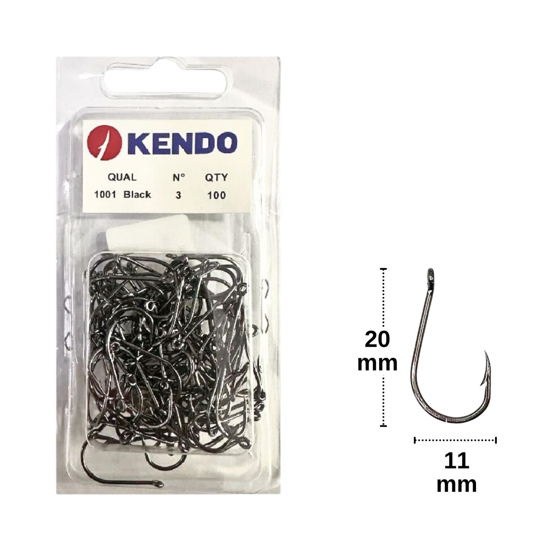 Kendo 1001 Black Nikel Delikli İğne No:3 100 Adet