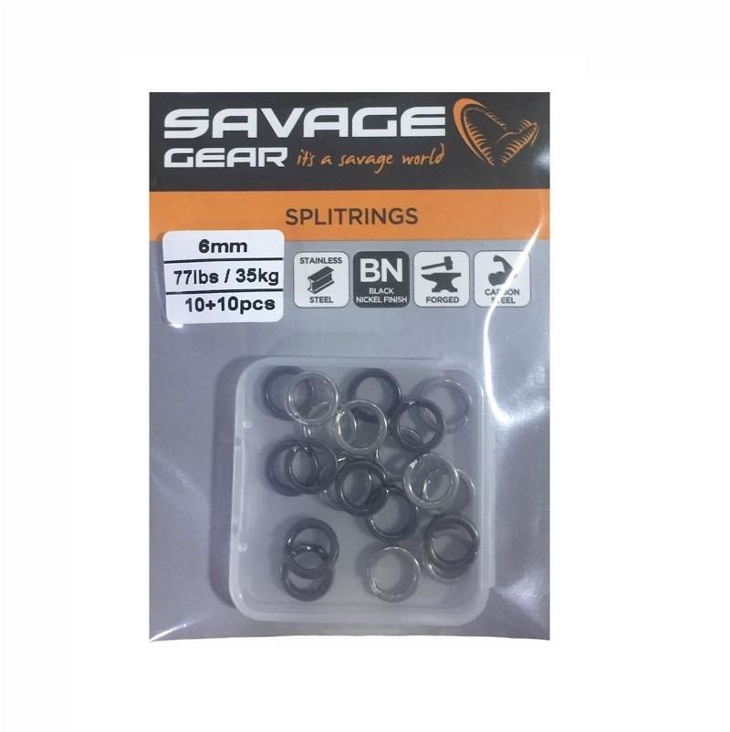 Savage Gear Split Ring SS+BLN 10+10 6MM Halka (20 Adet)
