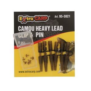 Extra Carp Camou Heavy Lead Clip & Pin Kurşun Klipsi (6 adet)