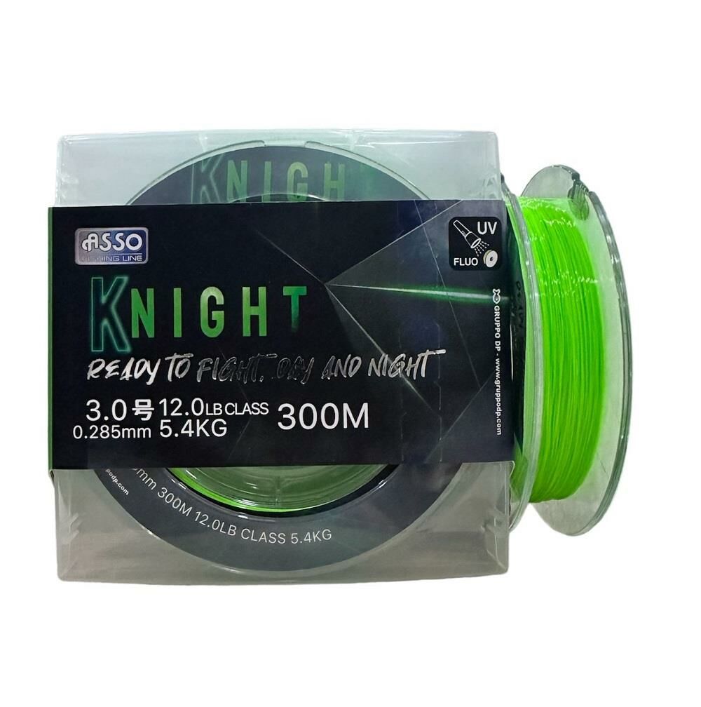 Asso Knigt 300m 0.285mm Fluorocarbon Kaplama Misina UV Fluo