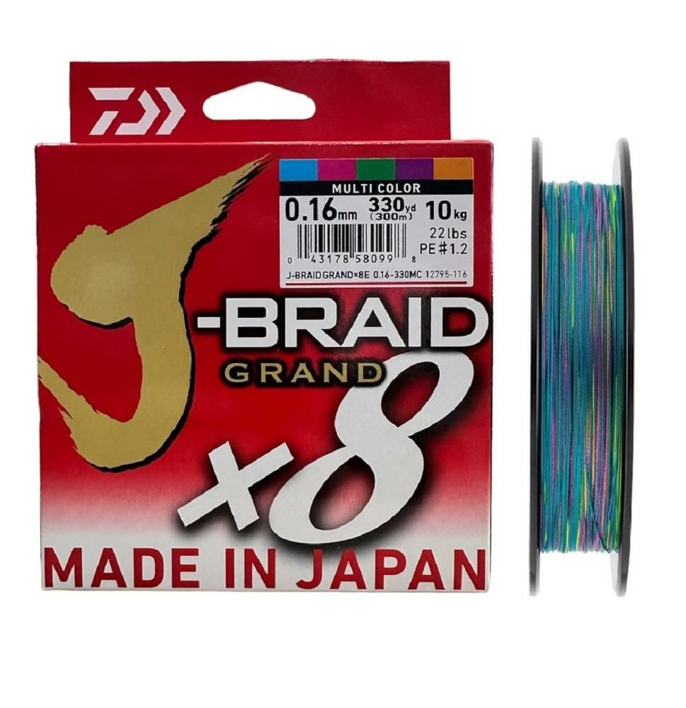 Daiwa J-Braid Grand 300m 0.16mm 8X Multi Color İp Misina I 1.606