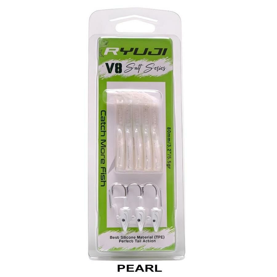 Ryuji V8 8cm 5.5gr Silikon Yem (3+5) Pearl