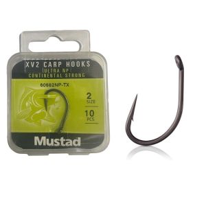 Mustad XV2 Carp Continental Strong No:2 Sazan İğnesi (10 adet)