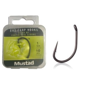 Mustad XV2 Carp Continental Strong No:1 Sazan İğnesi (10 adet)