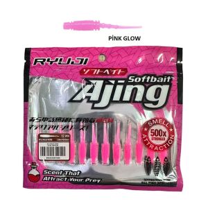 Ryuji Rock Worm 4cm Kokulu LRF Silikon Yem (12 adet) Pink Glow