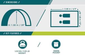 Pavillo 68084 Cooldome 2 Kişilik Kamp Çadırı (145*205*100cm)