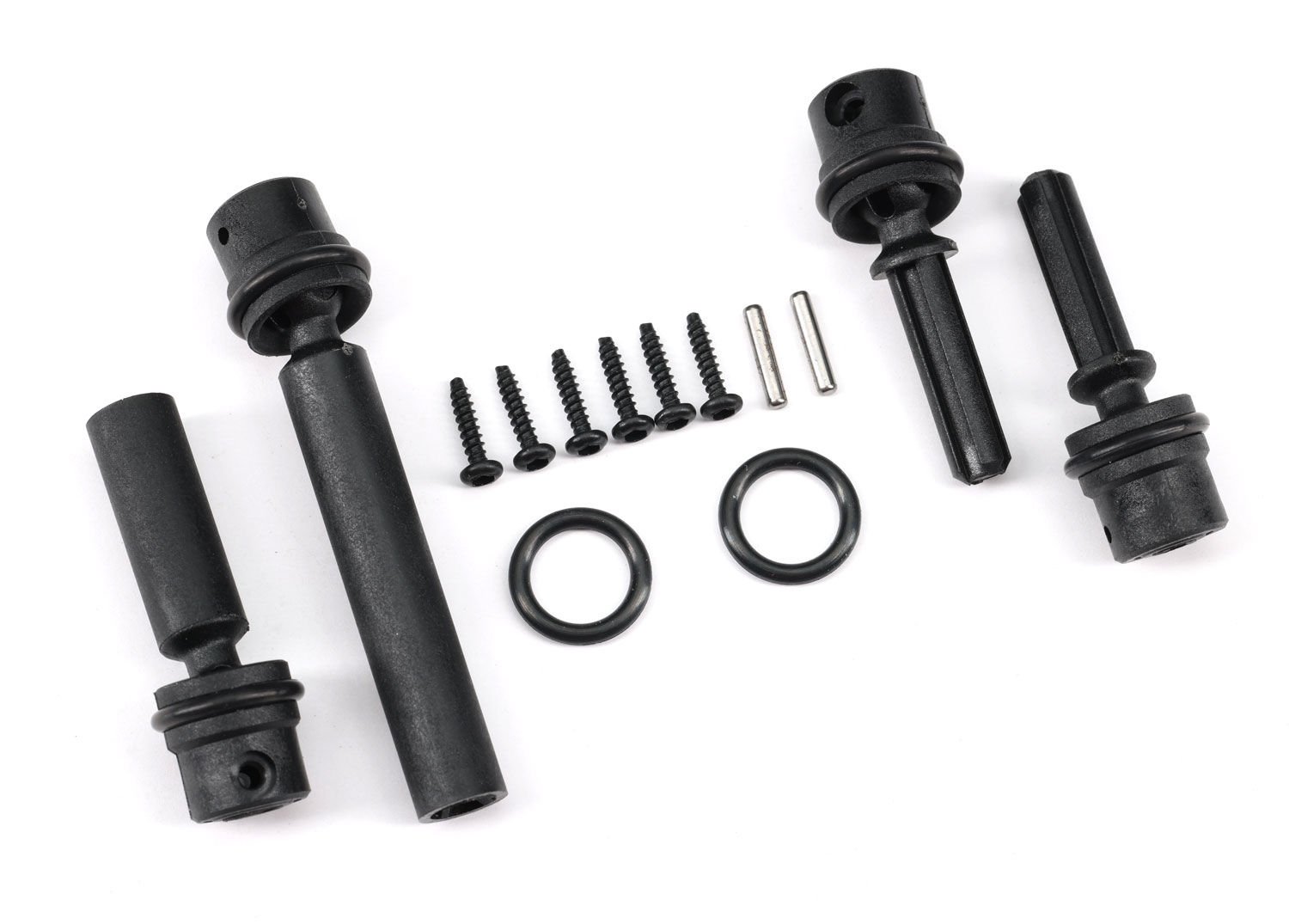 9755 Driveshafts, center, assembled (front & rear) (fits 1/18 scale TRX-4M™ vehicles with 155mm wheelbase)