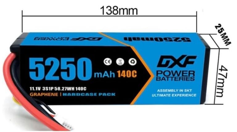 5250Mah 11.1V 140C 3S Slim Hardcase Lipo Batarya