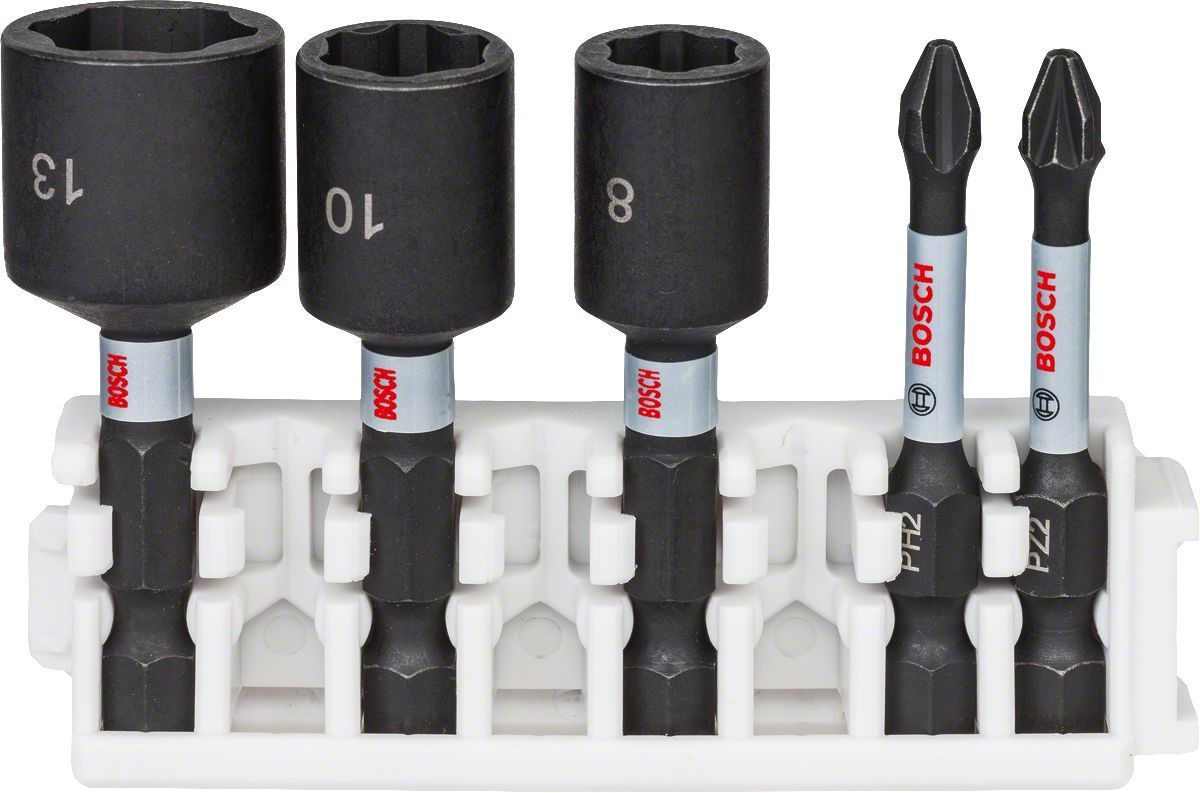 Bosch - Impact Control Serisi 5'li Lokma ve Uç Seti 8/10/13 mm PH2/PZ2 *50mm