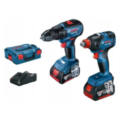 BOSCH GSR 18V-50 + GDX 18V-200 Şarjlı Vidalama ve Delme Seti 2 x 4.0 Amper Çift Akülü