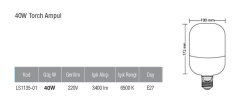 Luster 40W Beyaz Led Ampul E-27 (6500K)