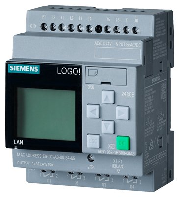 6ED1052-1HB08-0BA0 /LOGO! 24RCE, logic module,Display PS/I/O: 24 V AC/24 V DC/re