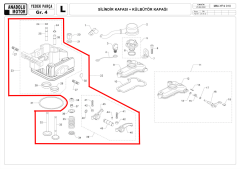 Silindir Kafası Komple. - Supap - Külbütör - Yağlamalı - Antor 4 LD 640 / 4 LD 820