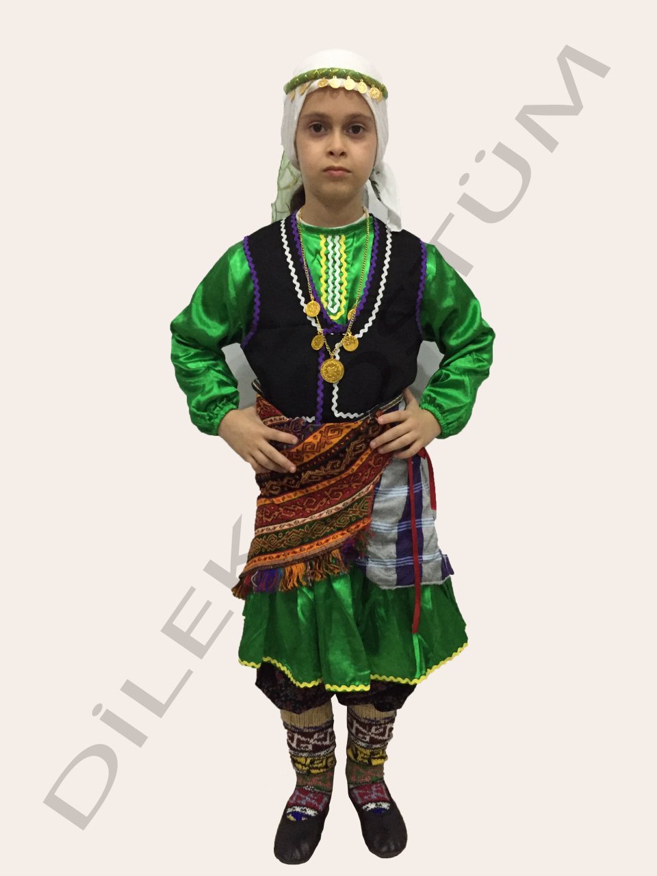 Karadeniz Kız Kıyafeti 7-10 - Yeşil | Karadeniz Kostümü