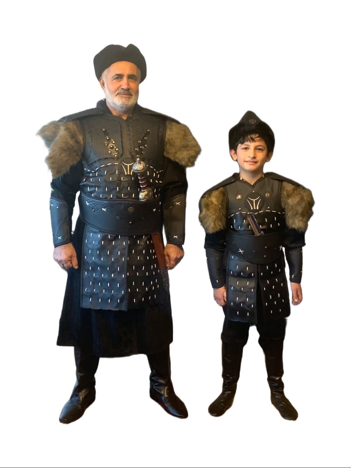 Ertuğrul Osman Baba Oğul Savaşçı Kostümü Osmanlı Deri Zırhlı Kıyafeti