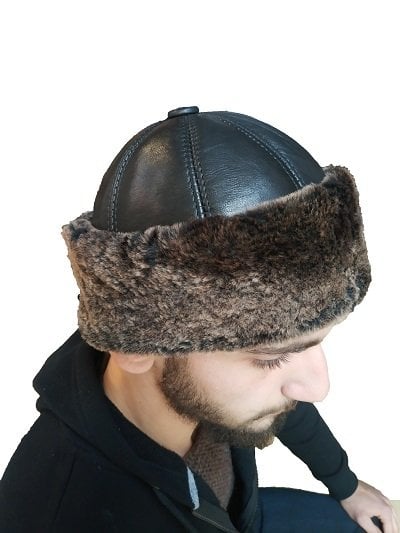 Serdar Kılıç Deri Şapka Börk Modeli