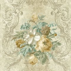 Amerikan Villa Toscana duvar kağıdı LB31105-bej-kahve-yeşil-çiçekli-fon-(Rulo Ebat 0.52 x 10.05