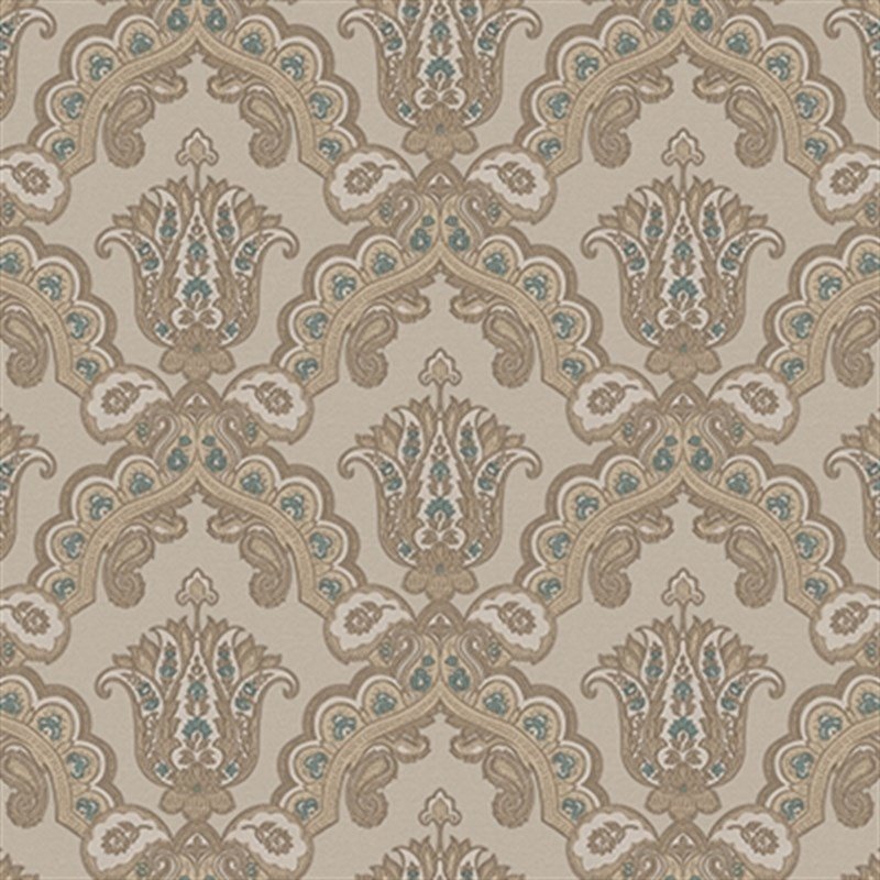 Kalinka Damask Desenli duvar kağıdı 5809-4-Bej renkli-fon