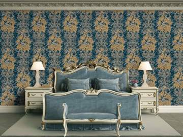 Seven 7805-5-Damask Rokoko desenli-fon