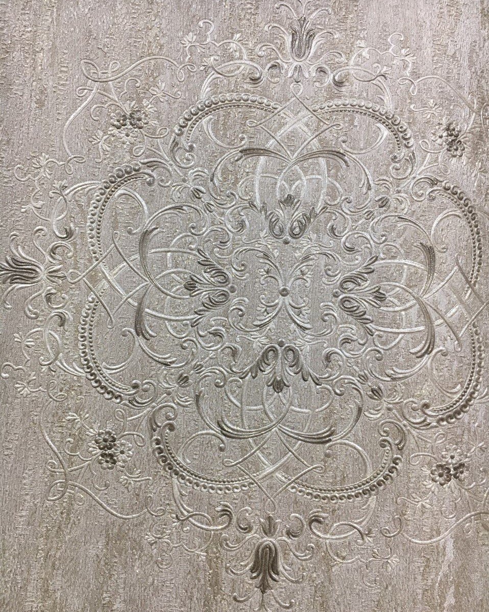 Yasham amalfi seela S 8525-8-krem-bej-desenli-dokulu-işlemeli-simli-fon