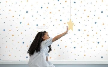 Deco Junior çocuk odası duvar kağıdı-mavi-sarı-yıldız-Deco Junior 1214-02-genç-bebek