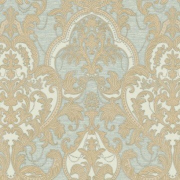 signature 1002-2-mavi-bej-damask-fon-ev-desenli-(Ebatı rulo.1,06 m*10 m.10,6 m2