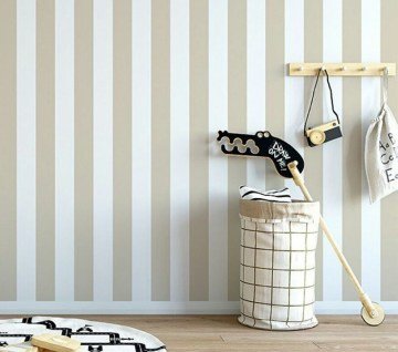 Çocuk odası-Geniş çizgili Milky Baby-430-4-Bej- beyaz