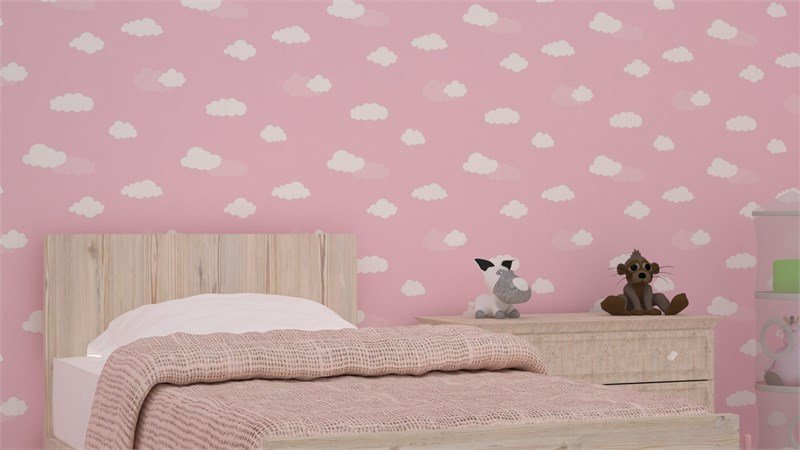 Pembe bulutlu Bebek odası Milky-Baby-405-3-bulutlu-0 yaş-12 yaşa